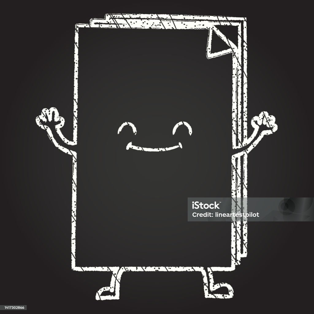 Cartoon Stack Drawing Paper Stack Chalk Drawing Stock Illustration - Download Image Now ...