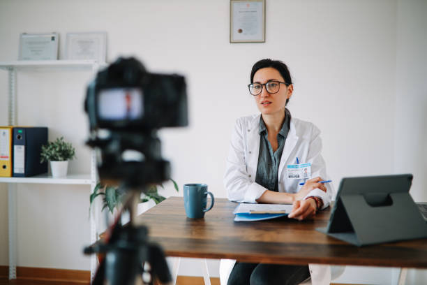 istock doctor in the office doing telemedicine 1417311440