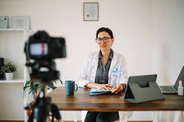 istock doctor in the office doing telemedicine 1417311607