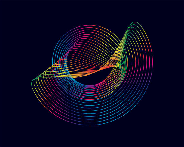 kolorowa dynamiczna fala liniowa abstrakcyjne kolory tęczy backgroud zaprojektowane dla futurystycznego wzoru dźwięku korektora ruchu - morph transition stock illustrations
