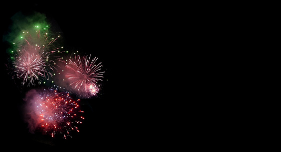 Abstract colored firework banner background