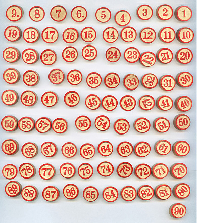 Wooden lotto bingo numbers 1 to 90