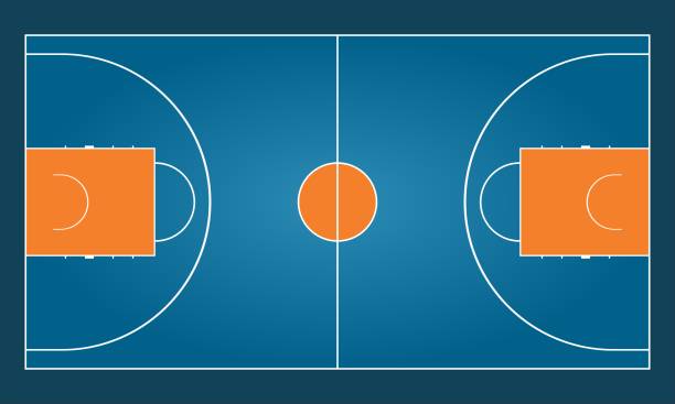 Basketball Court Sketch Basketball court vector sketch college basketball court stock illustrations
