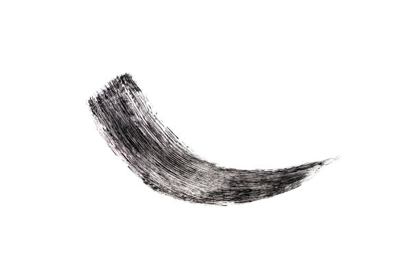 istock Black mascara brush stroke isolated on white 1417329213