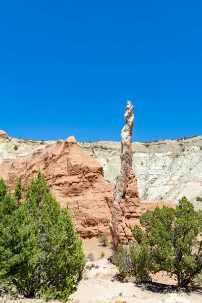 Ballerina Spire, a sand pipe rock formation in Kodachrome Basin State Park, Utah, USA