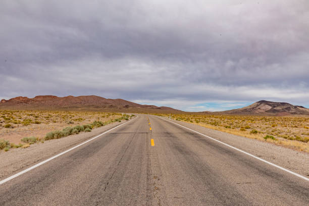 istock Riding the Route 95 in Nevada on daytime thru the desert 1417333622