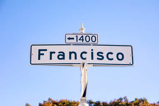 street sign Francisco in San Francisco, USA