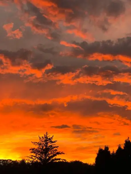Sunset over the Okanagan in British-Columbia, Canada
