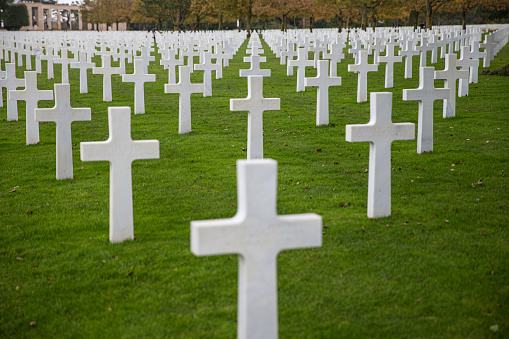 The Normandy American Cemetery and Memorial is a World War II cemetery and memorial in Colleville-sur-Mer, Normandy, France, that honors American troops who died in Europe during World War II.