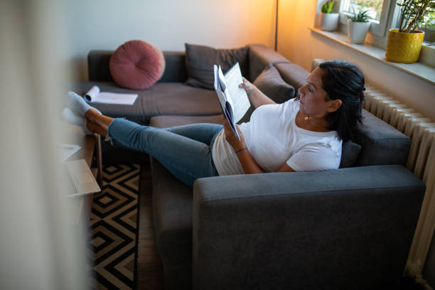 istock Adult woman learning at home 1417348435