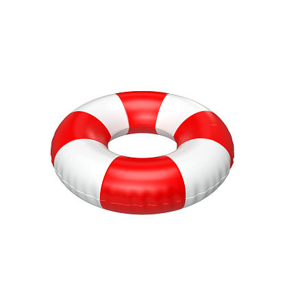 Lifebuoy on a white background. 3D render.