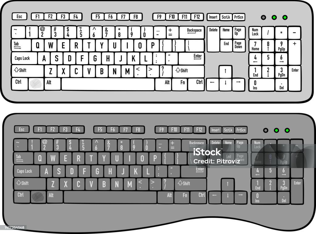 Two Zone Keypad Computer Two Computer Keyboards Vector Illustration Stock Illustration ...
