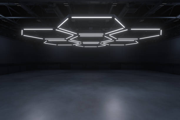 Empty hall exhibition centre.The backdrop for exhibition stands, booth,market,trade show.Conversation for activity,meeting.Arena for entertainment,event,sports.Indoor for Factory,showroom.3d render.