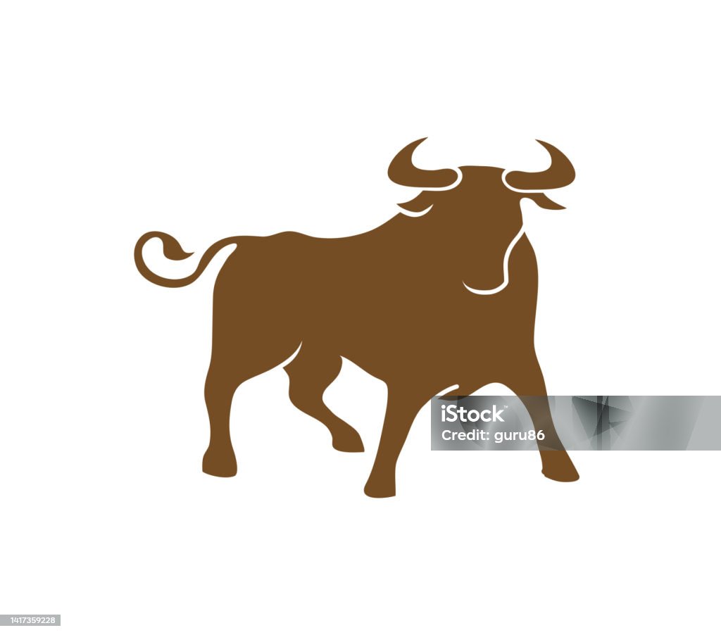 Bull Shape Simple Creative Brown Bull Shape Design Vector Stock Illustration - Download ...