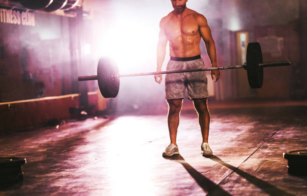 weightlifting strong man on a gym