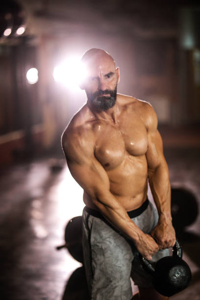 weightlifting strong man on a gym