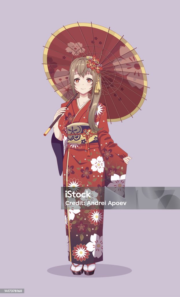 Ilustración de Chicas De Manga De Anime Con Traje Tradicional Japonés De Kimono Sosteniendo Paraguas De Papel Ilustración Vectorial Sobre Fondo Aislado y más Vectores Libres de Derechos de Bambú - Material - Ilustración de Chicas De Manga De Anime Con Traje Tradicional Japonés De Kimono Sosteniendo Paraguas De Papel Ilustración Vectorial Sobre Fondo Aislado y más Vectores Libres de Derechos de Bambú - Material -