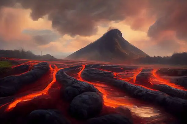 flowing lava