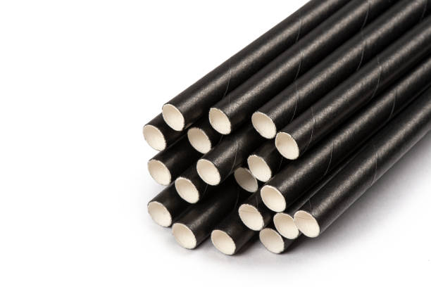istock Eco friendly black paper straws 1417381091