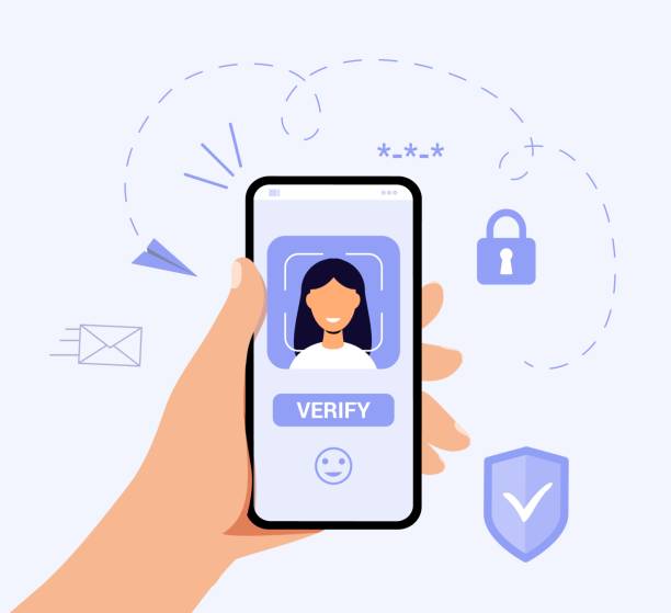 Id face identity Facial recognition technology Biometric identification Id face identity Facial recognition technology Biometric identification Face ID system in smartphone app Woman scan faces to verify identity Unlock device Vector illustration concept facial recognition woman stock illustrations