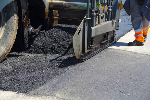 istock Resurfacing city road with asphalt paving machine 1417386814