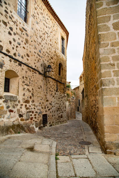 istock Streets with historic beige stone buildings 1417392857