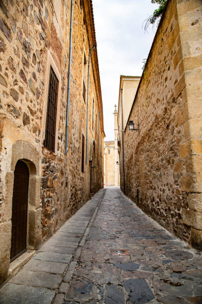 istock Streets with historic beige stone buildings 1417392865