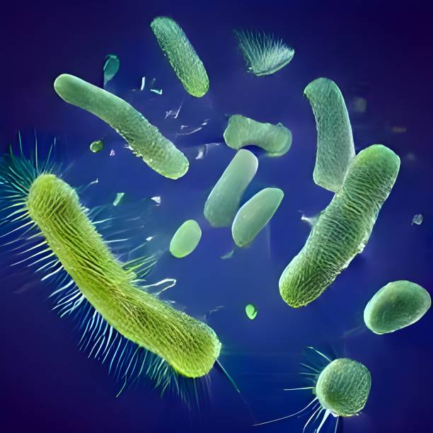 istock Microscopic view of bacteria. 3d illustration 1417392990
