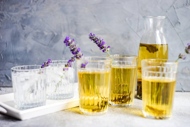 istock Summer alcoholic cocktail with lavender 1417394402