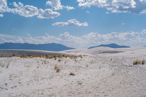 A beautiful overlooking view of nature in White Sands NP, New Me in White Sands, New Mexico, United States