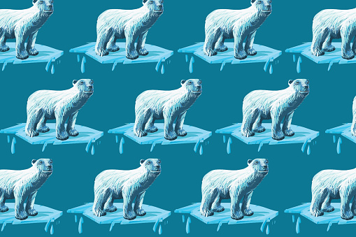 Concept of Polar bear, global warming