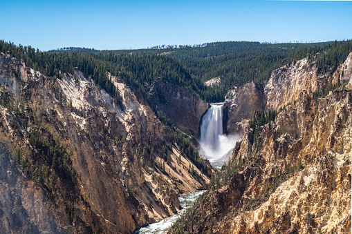 The famous Grand Canyon of the Yellowstone in Wyoming in Yellowstone National Park, Wyoming, United States