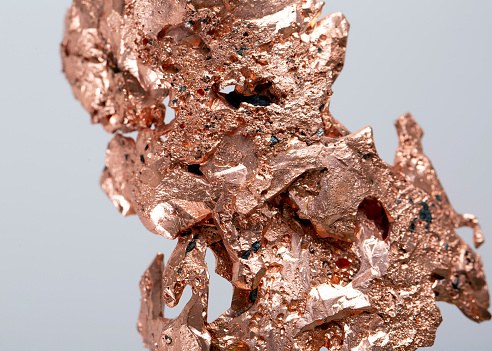Close-up of naturally occurring metallic mineral lead ore