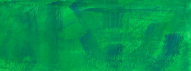 istock Green abstract background gouache painting. 1417401360