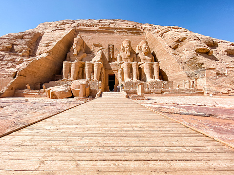 Abu Simbel located near Aswan, Egypt is a Unesco world heritage sight.