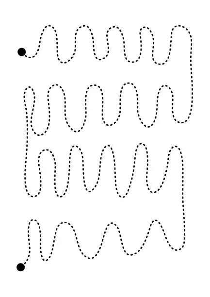 Vector illustration of Prewriting tracing lines and curve shapes element for preschool, kindergarten and Montessori kids activities in vector illustration