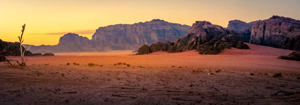 istock Night falls over Wadi Rum desert in Jordan 1417418103