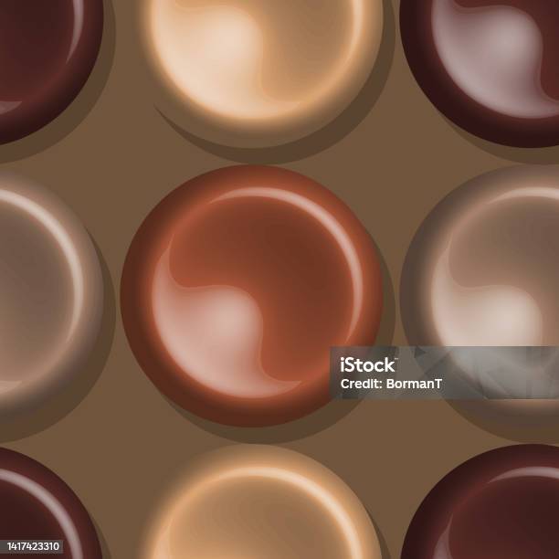 Brown Pattern Sweets Sweets Candy Toffees Vector Seamless Pattern Stock Illustration ...
