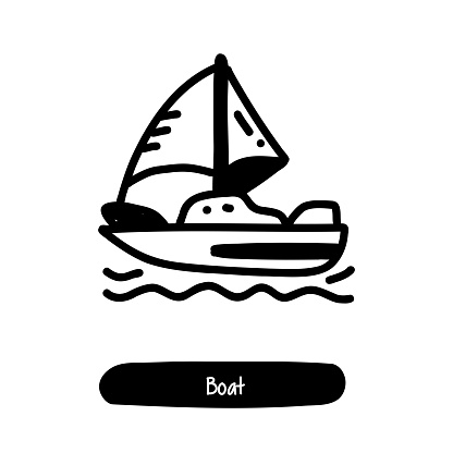 Sailboat Icon. Trendy Style Vector Illustration Symbol