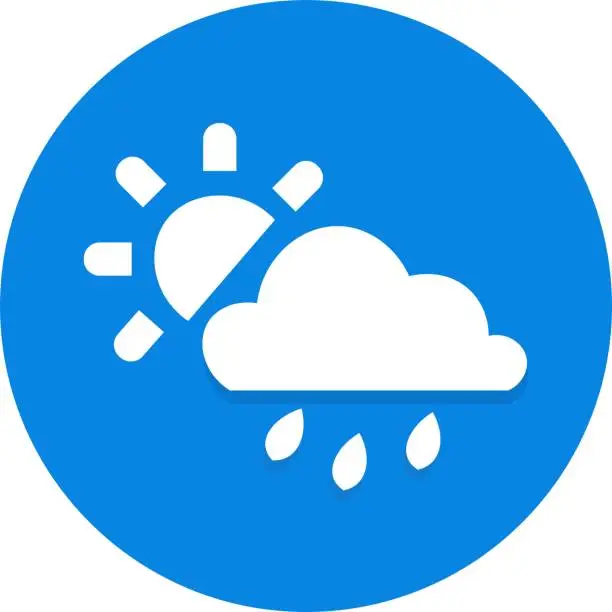 Vector illustration of Chance of showers and partly sunny icon.