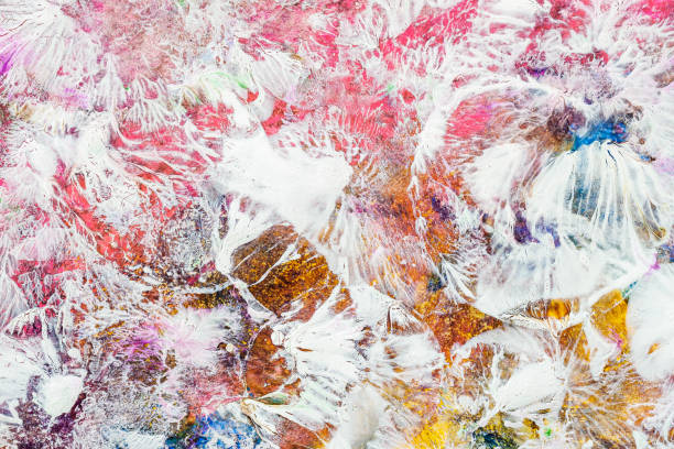 istock Bright colorful spray background and texture, drops and spots of paint. Abstract surface drawing 1417429640