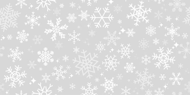 schneeflockenhintergrund - pixel perfect seamless pattern - snowflake stock-grafiken, -clipart, -cartoons und -symbole