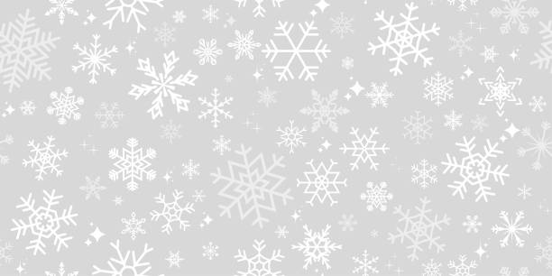 ilustraciones, imágenes clip art, dibujos animados e iconos de stock de fondo de copos de nieve - patrón perfecto de píxeles - snowflakes