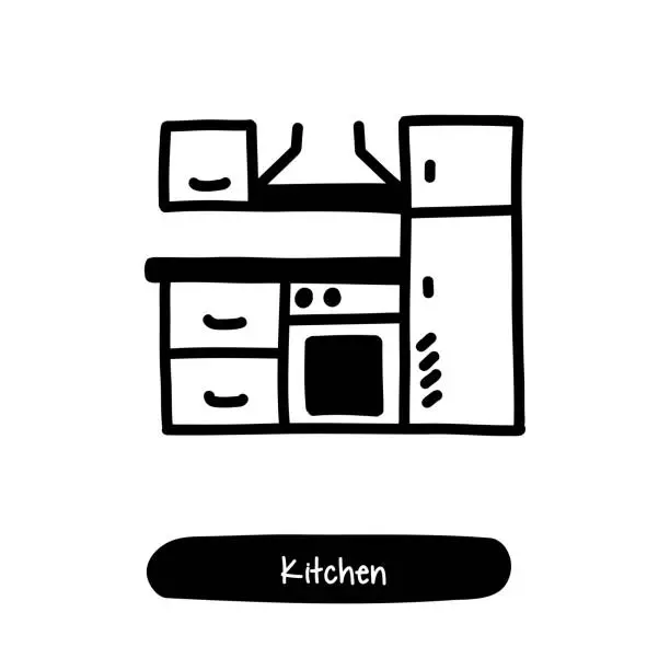 Vector illustration of Kitchen Icon. Trendy Style Vector Illustration Symbol