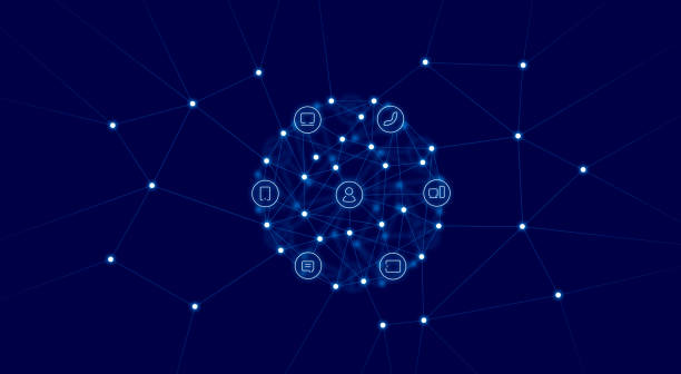 istock Abstract global communication background. Blue color. Dots and lines. 1417433674