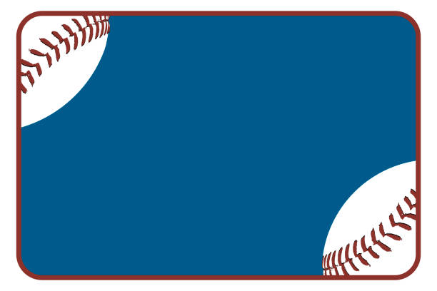 blue white baseball slide card presentation sports balls vector graphic vector art illustration