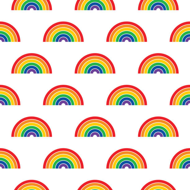 ilustrações de stock, clip art, desenhos animados e ícones de rainbows seamless pattern - gay pride spectrum backgrounds textile