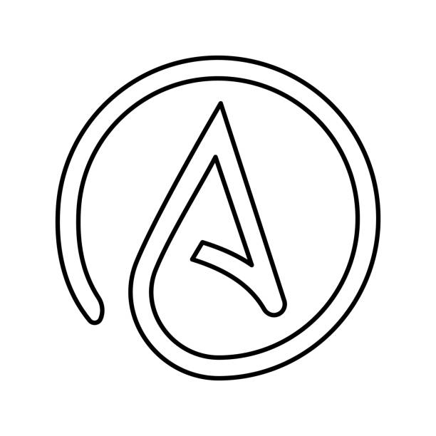 ilustraciones, imágenes clip art, dibujos animados e iconos de stock de ateísmo agnosticismo línea icono ilustración vectorial - agnosticismo