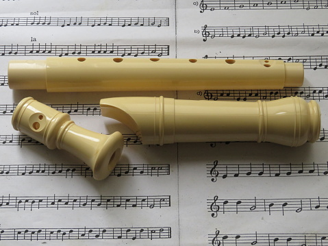 You can see the three pieces that make up the flute.