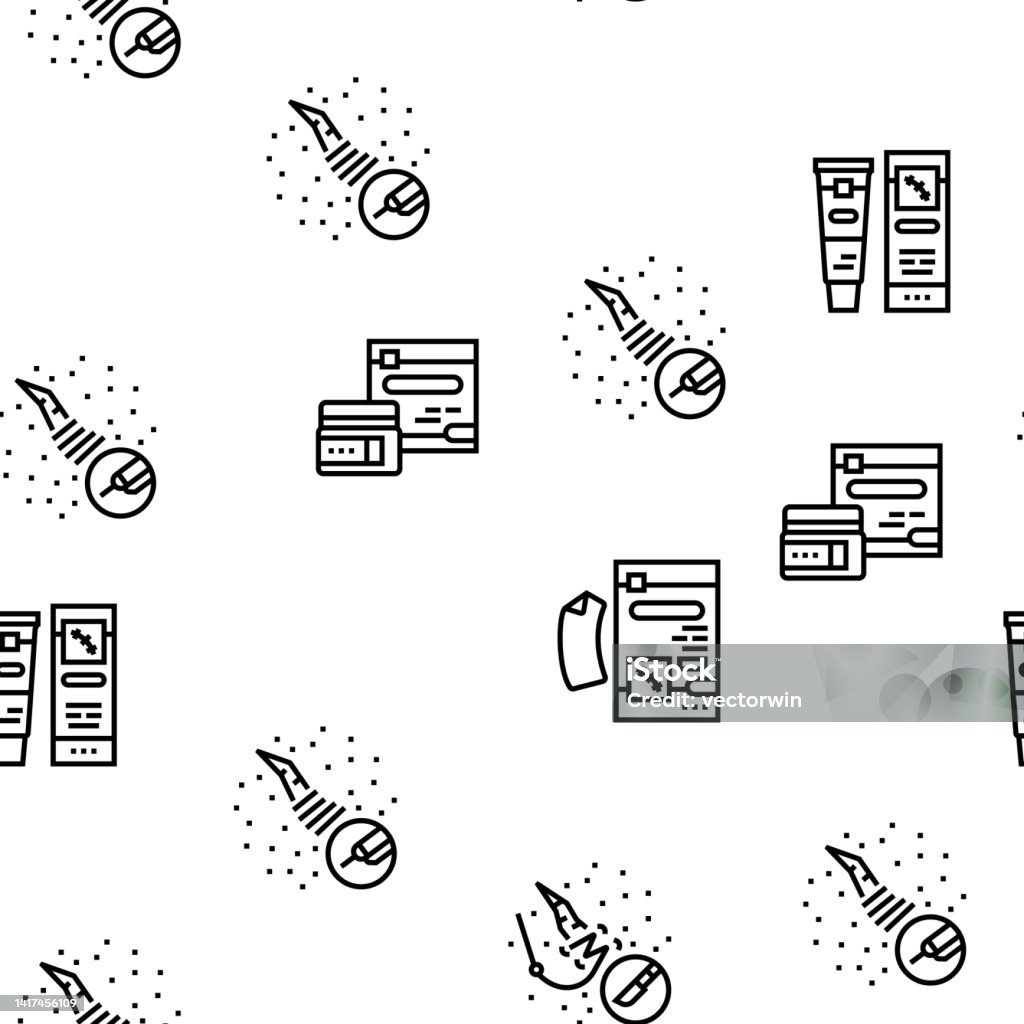 Pattern Surger Scar After Trauma Or Surgery Vector Seamless Pattern Stock Illustration ...